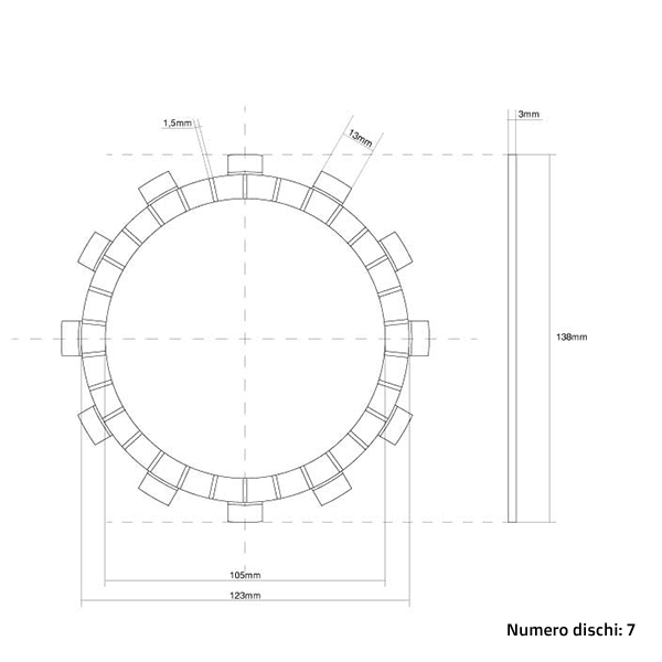 Disques d’embrayage (Friction) FCC Yamaha YZ 125 (91-92) FCC.0088