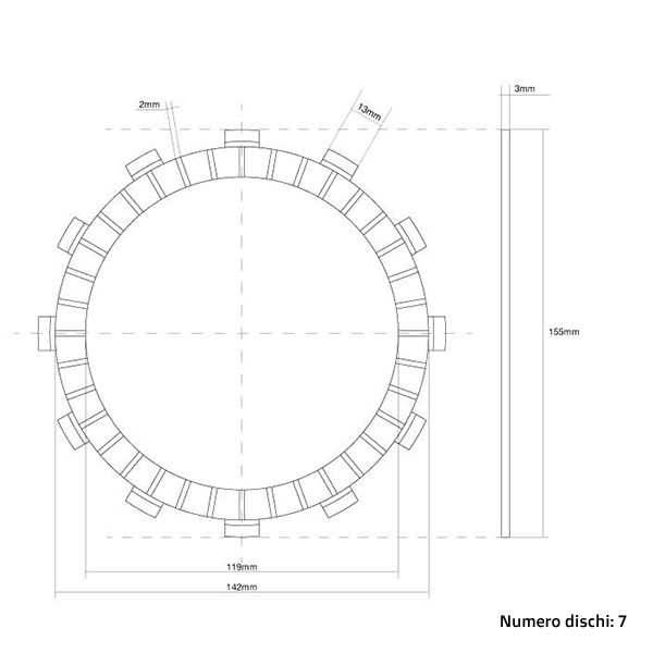 Disques d’embrayage (Friction) FCC Yamaha YZ 250 (88-92) FCC.0093