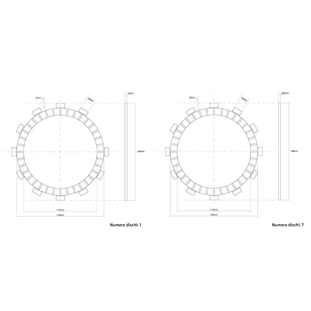 Disques d’embrayage (Friction) FCC Yamaha WR 400 F (98-00) FCC.0162
