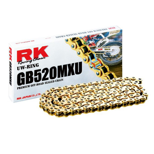 Chaîne RK pas de chaîne 520 cross-enduro professionnel avec U-RING 120 maillons -or GB520MXU.120
