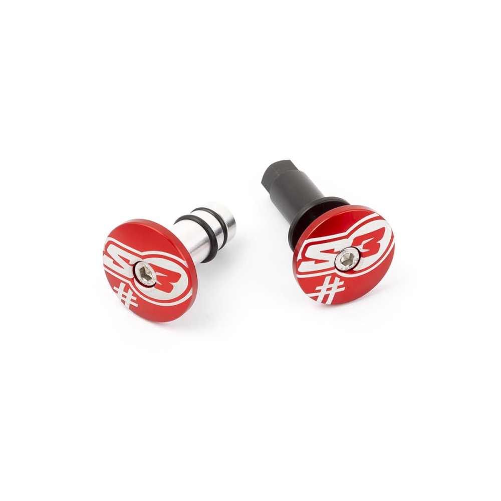 Paire d’embouts de guidon S3 rouge Five