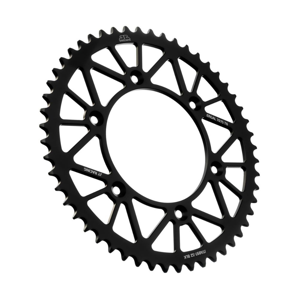 Couronne arrière JT ergal KTM 250 SX (93-25) 52 dents noir JTA897.52BLK