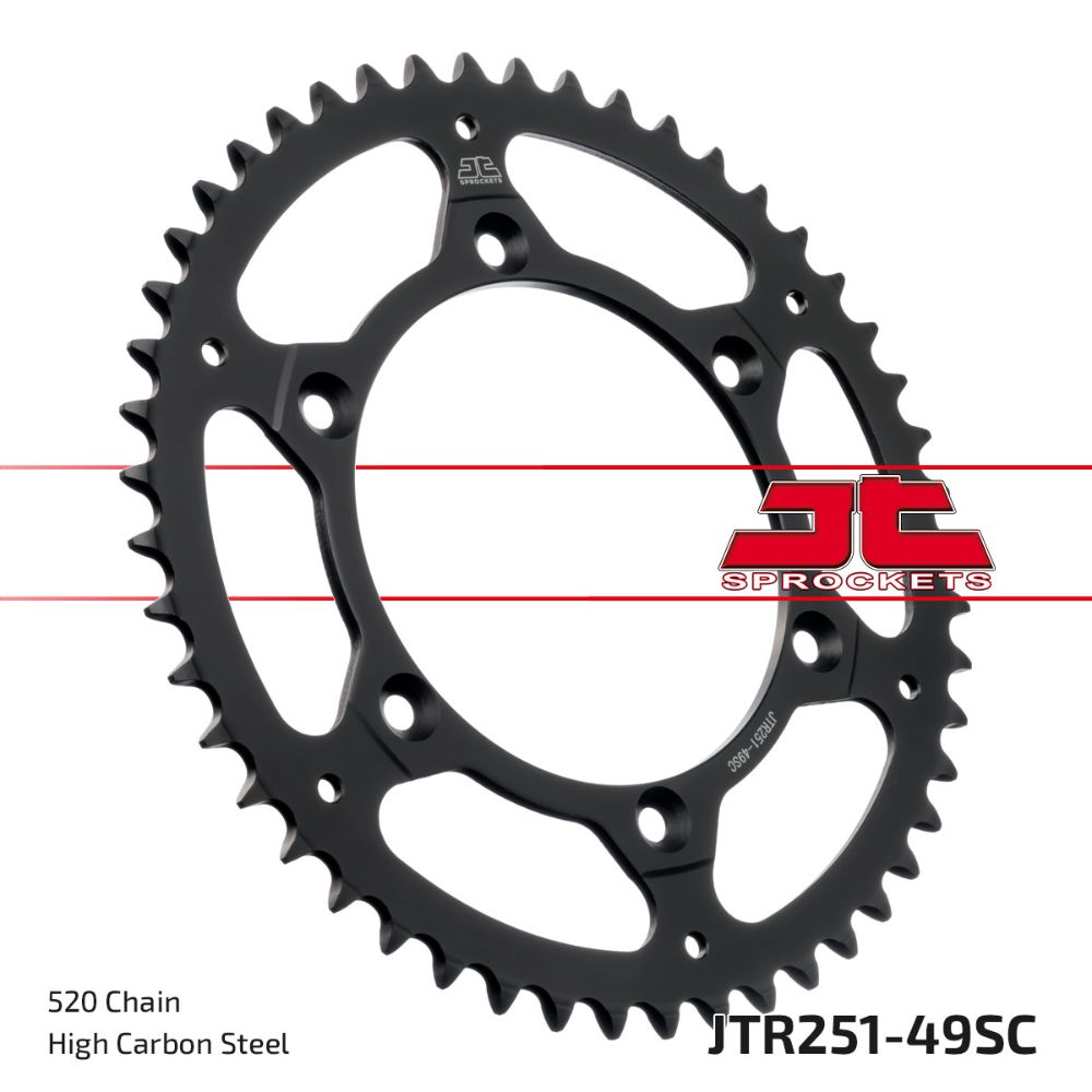 Couronne arrière JT acier Yamaha WR 450 F (03-25) 49 dents autonettoyant JTR251.49SC