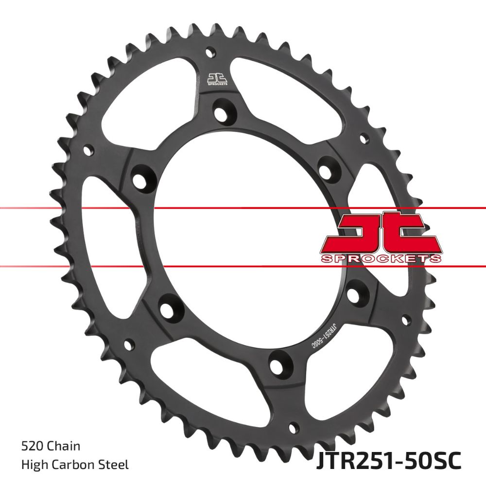 Couronne arrière JT acier Yamaha YZ 400 F (99) 50 dents autonettoyant JTR251.50SC