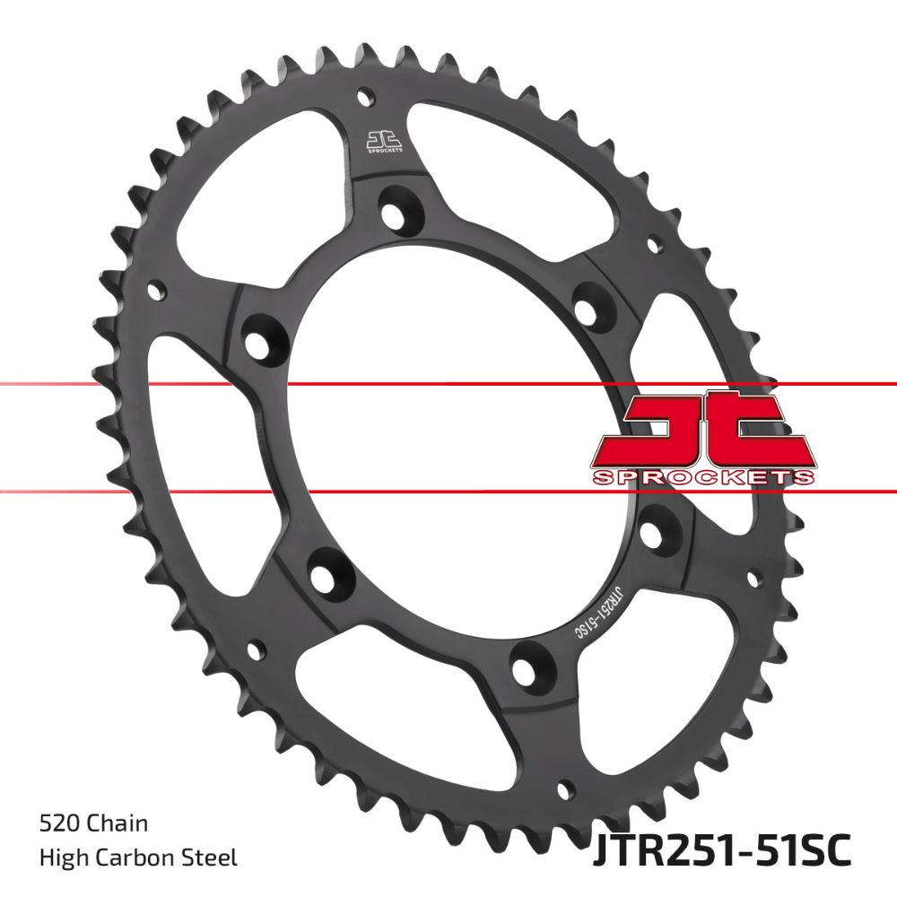 Couronne arrière JT acier Yamaha WR 426 F (01-02) 51 dents autonettoyant JTR251.51SC