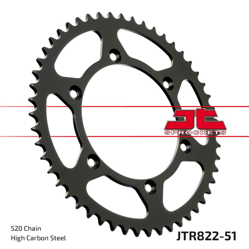 Couronne arrière JT acier Beta RR 350 (11-12) 51 dents JTR822.51