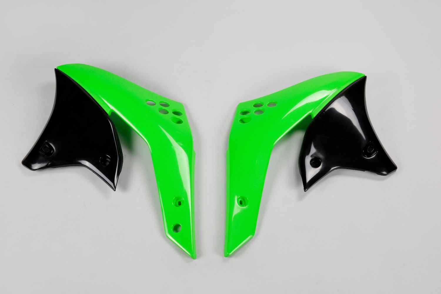 Coques de Radiateur Kawasaki KX 250 F (07) verts et noirs* KA03783-026