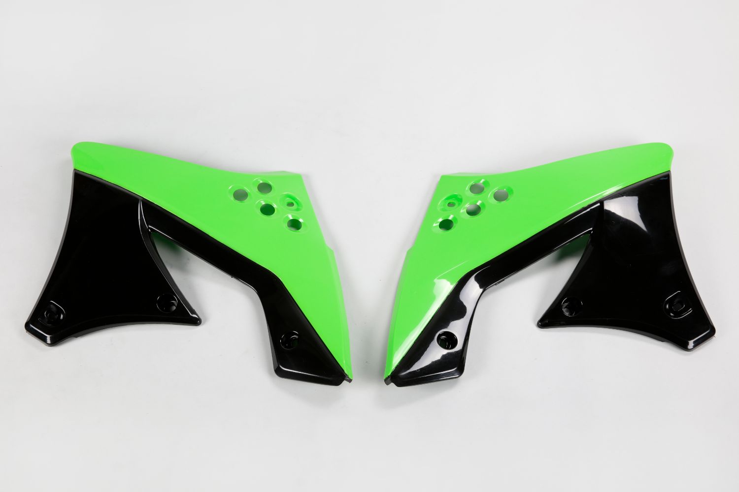 Coques de Radiateur Kawasaki KX 250 F (09-12) verts et noirs* KA04703-999