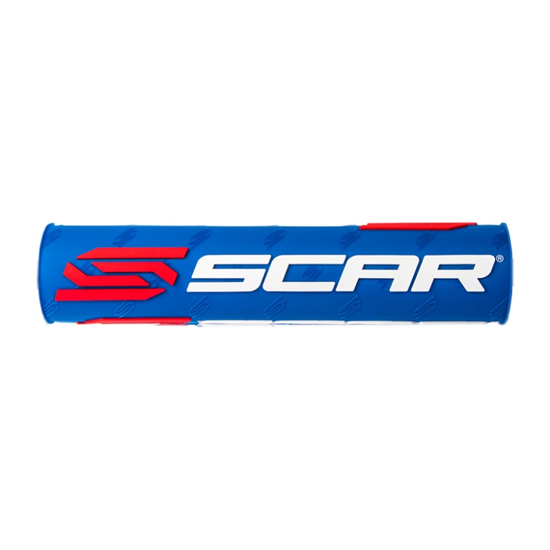 Mousse de guidon Scar bleu et blanc - Guidon avec barre transversale MSXBL