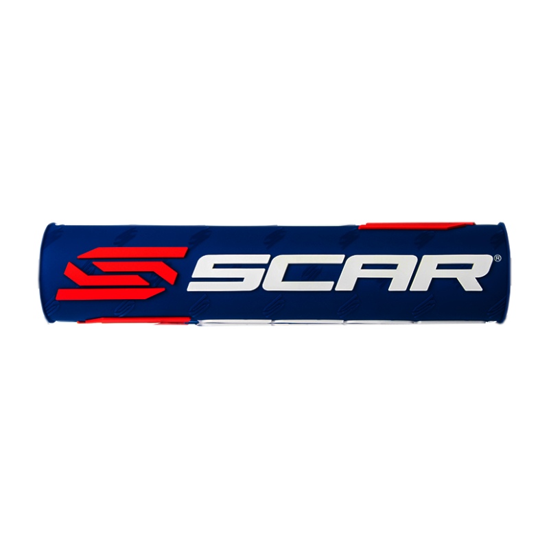 Mousse de guidon Scar bleu foncé et blanc - Guidon avec barre transversale