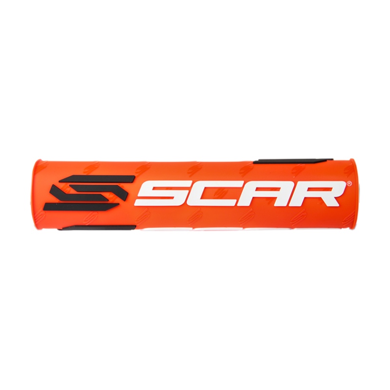 Mousse de guidon Scar orange fluo et blanc - Guidon avec barre transversale