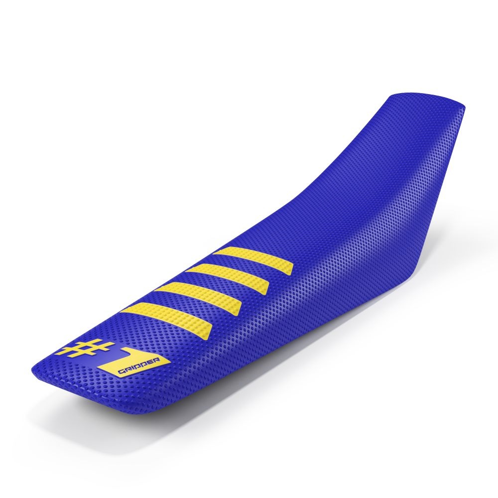 Housse de selle universelle Onegripper - Ribbed bleu et jaune