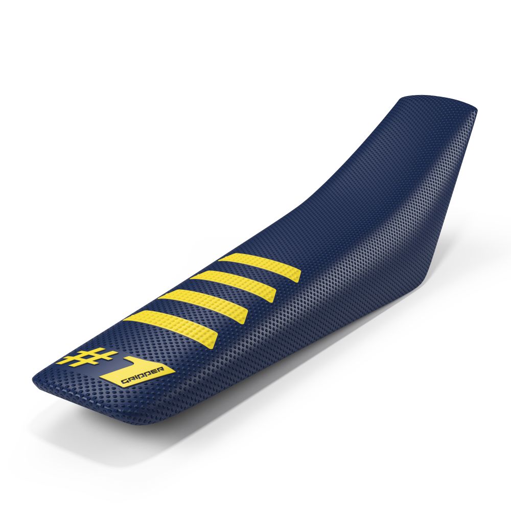 Housse de selle universelle Onegripper - Ribbed bleu scuro et jaune