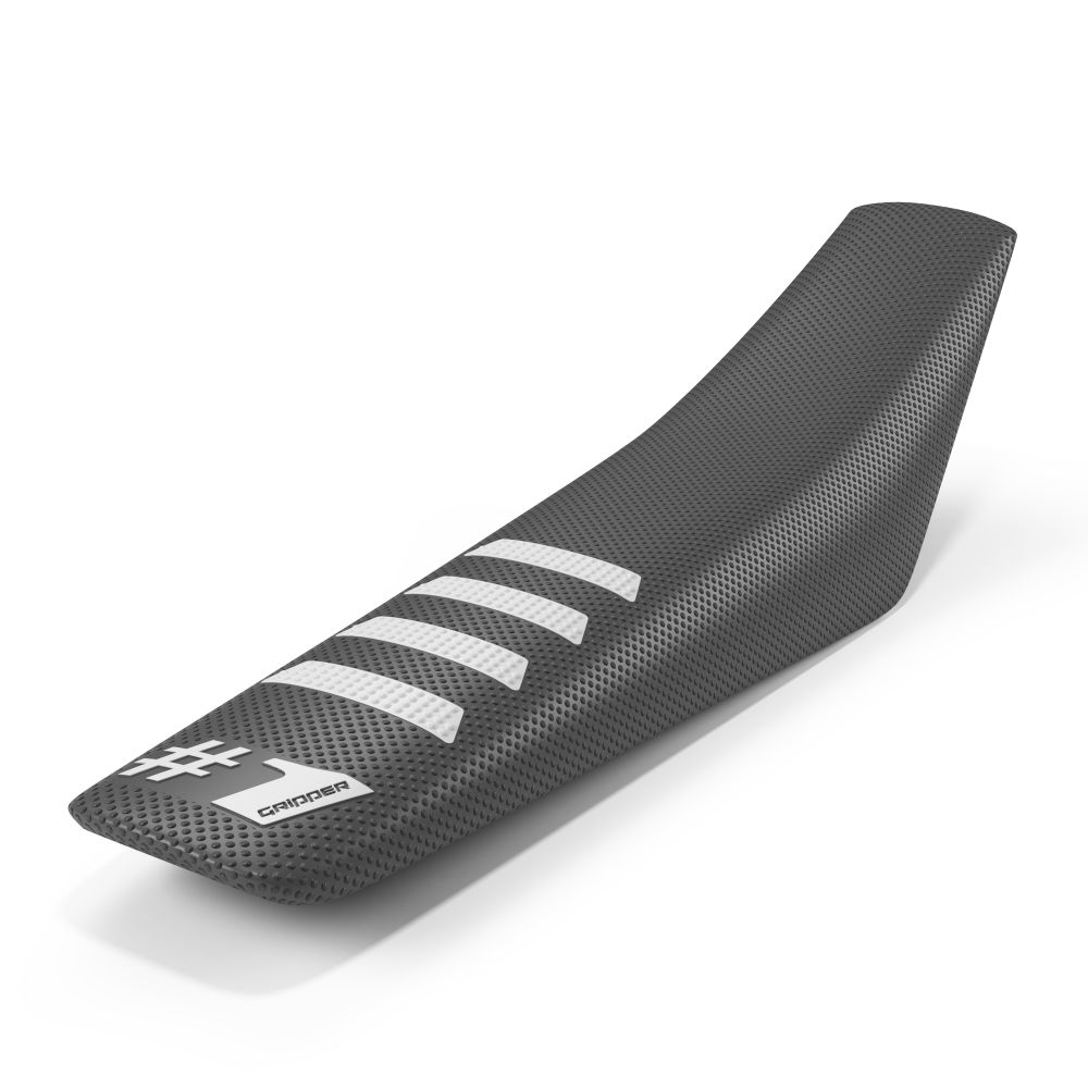 Housse de selle universelle Onegripper - Ribbed gris scuro et blanc