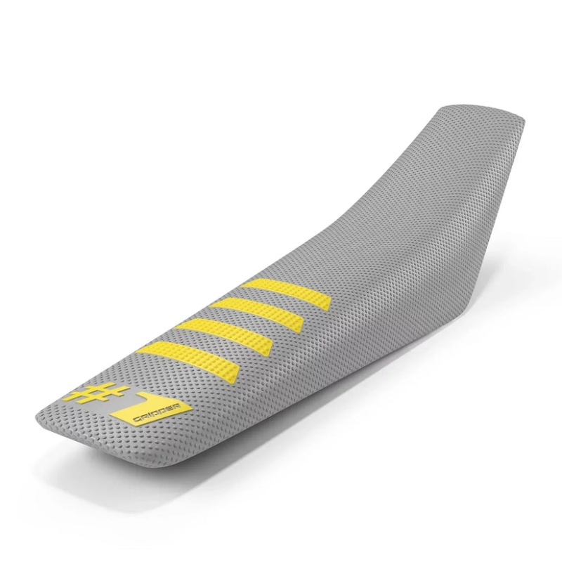 Housse de selle universelle Onegripper - Ribbed gris chiaro et jaune fluo