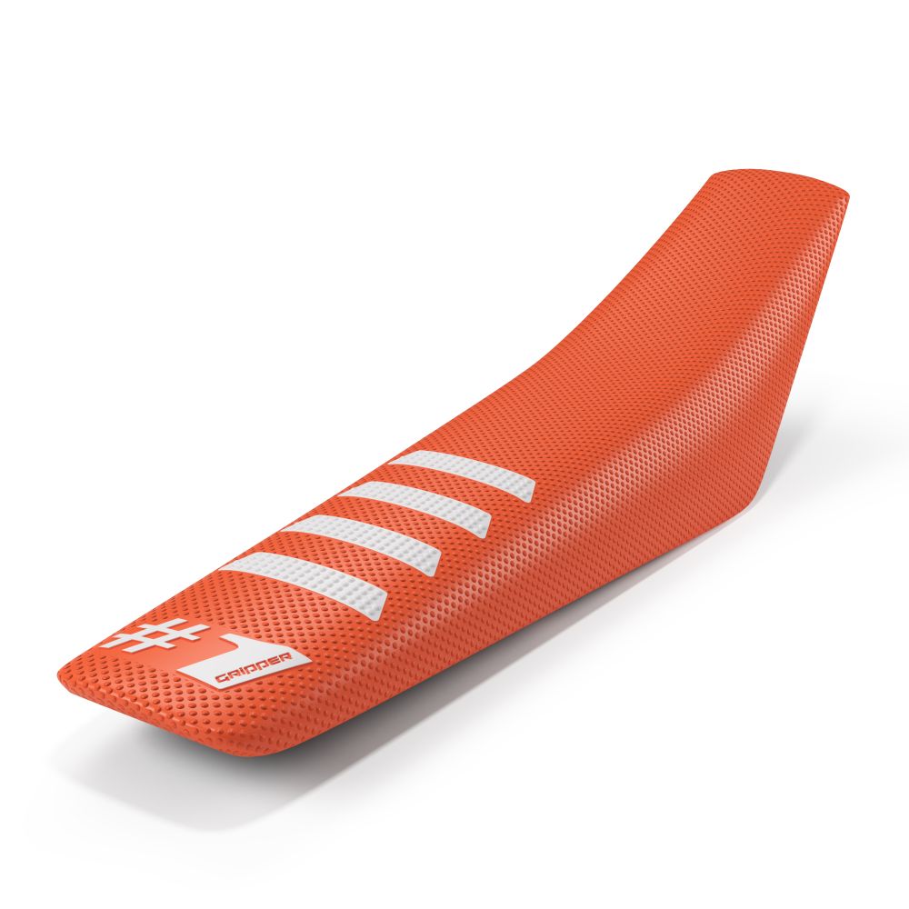Housse de selle universelle Onegripper - Ribbed orange et blanc