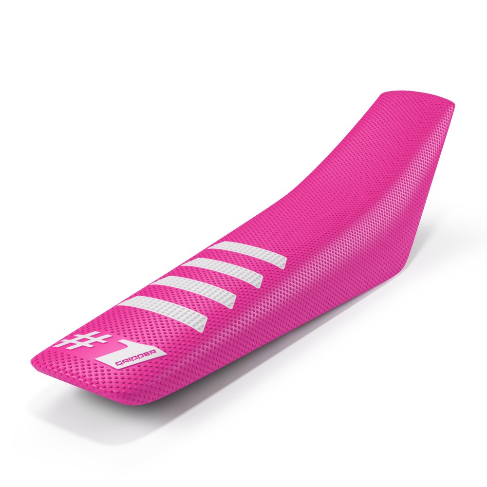 Housse de selle universelle Onegripper - Ribbed rosa et blanc