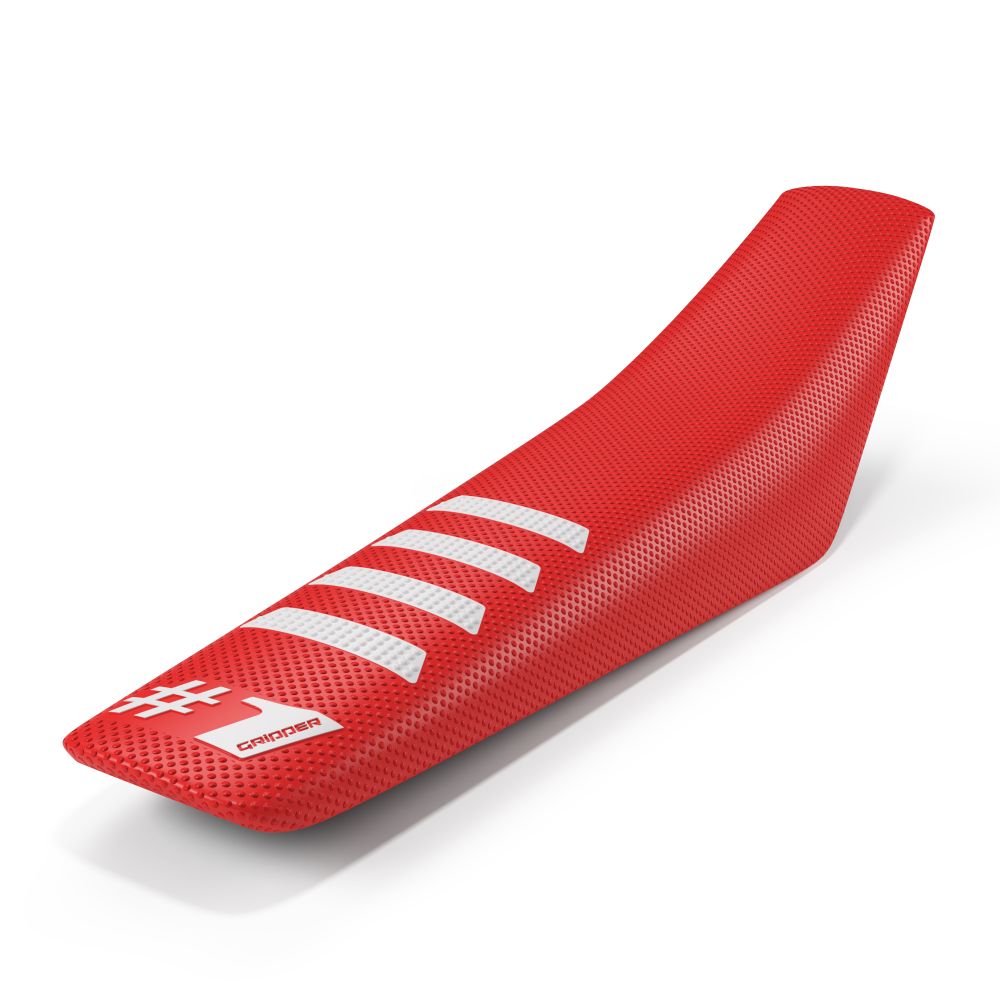 Housse de selle universelle Onegripper - Ribbed rouge et blanc