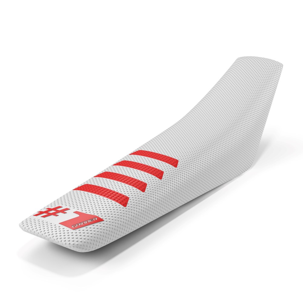 Housse de selle universelle Onegripper - Ribbed blanc et rouge
