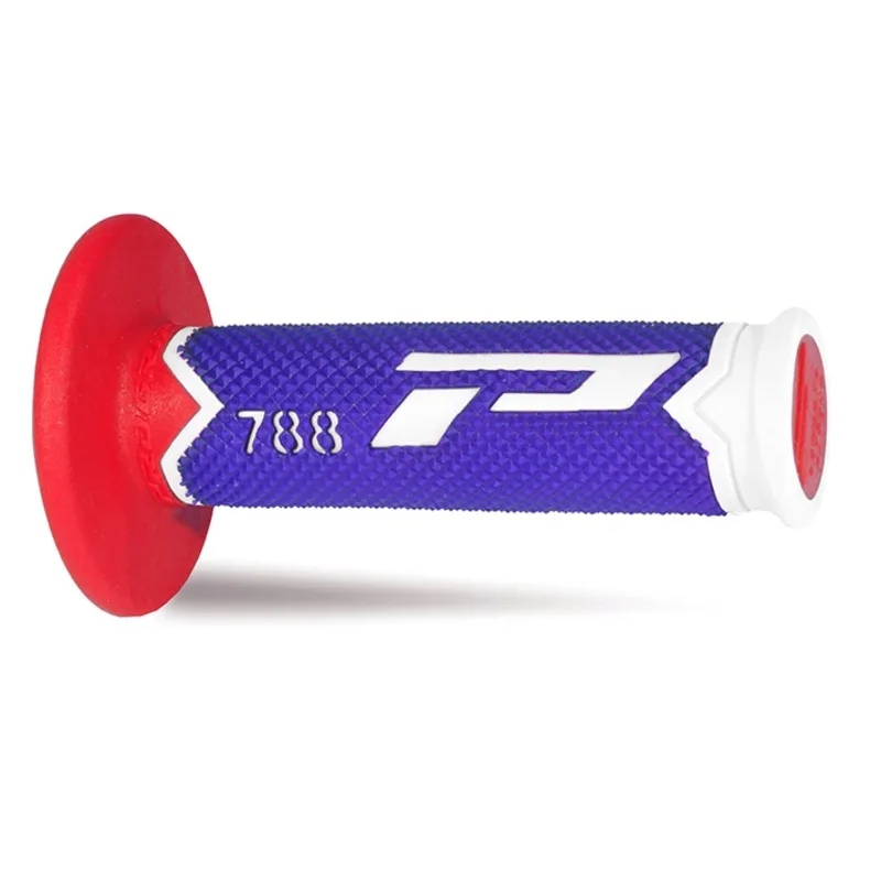 Paire de poignées off-road Pro Grip 788 - blanc bleu rouge