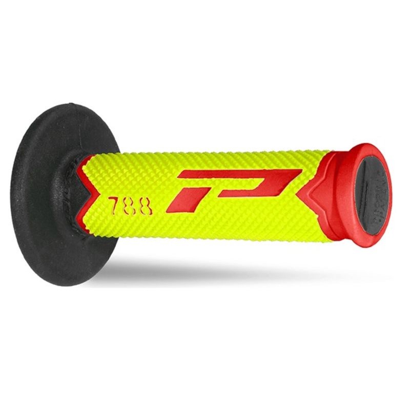 Paire de poignées off-road Pro Grip 788 - rouge jaune fluo noir