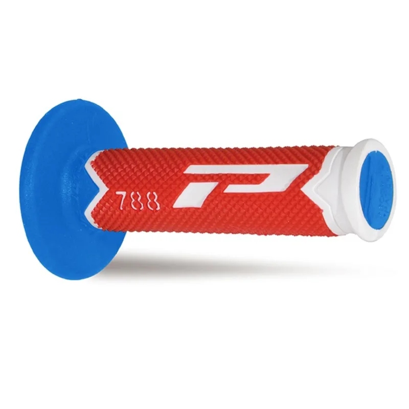 Paire de poignées off-road Pro Grip 788 - blanc rouge bleu clair