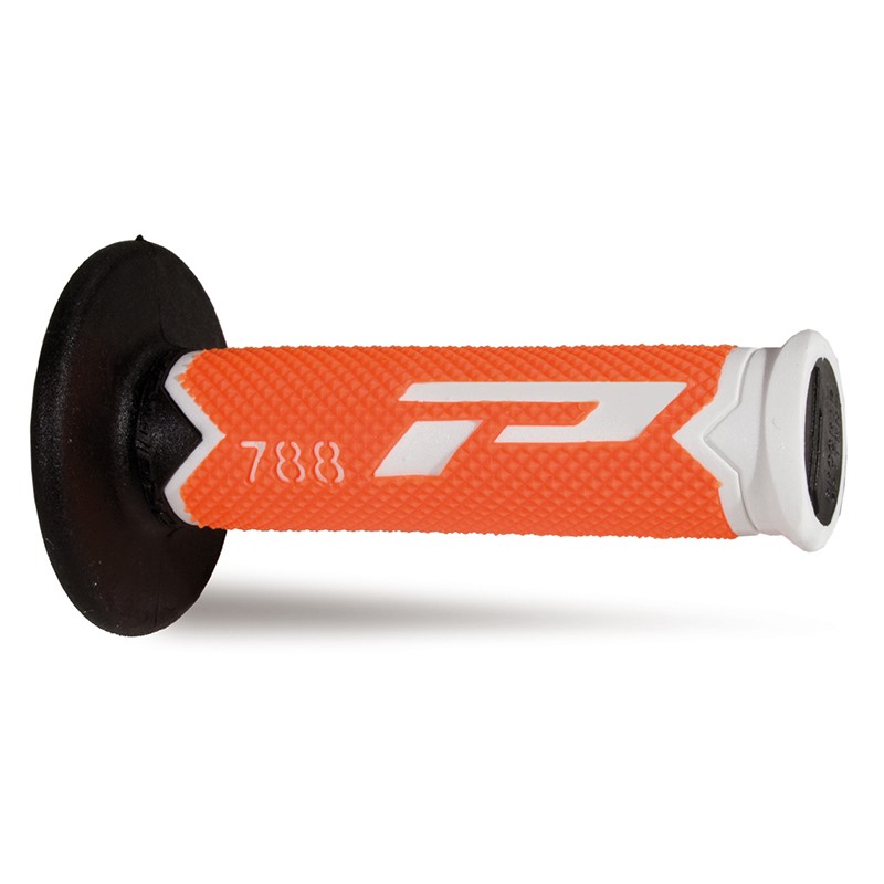 Paire de poignées off-road Pro Grip 788 - blanc orange fluo noir