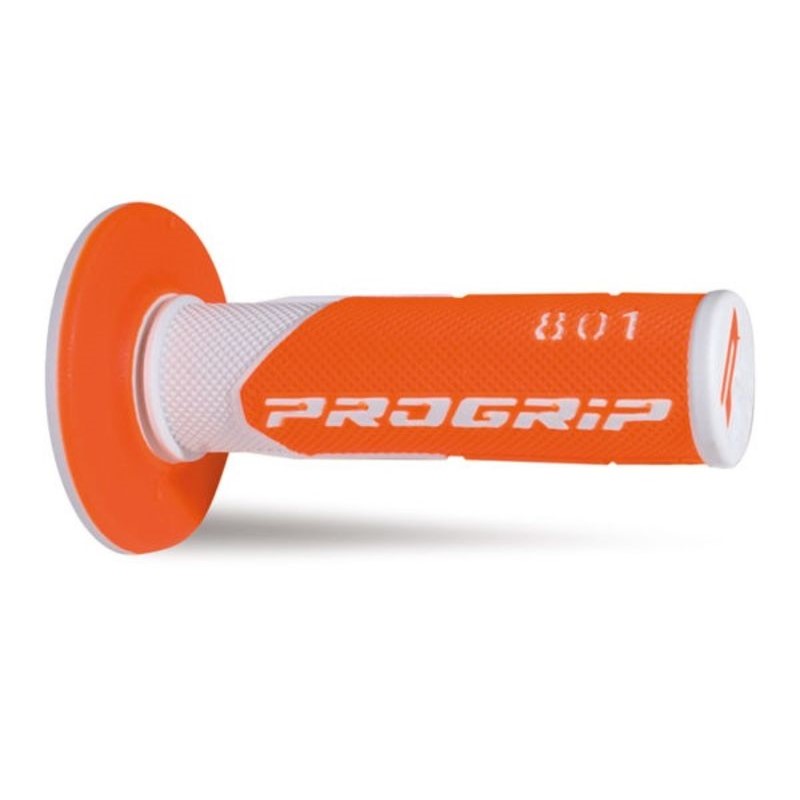 Paire de poignées off-road Pro Grip 801 - blanc orange fluo