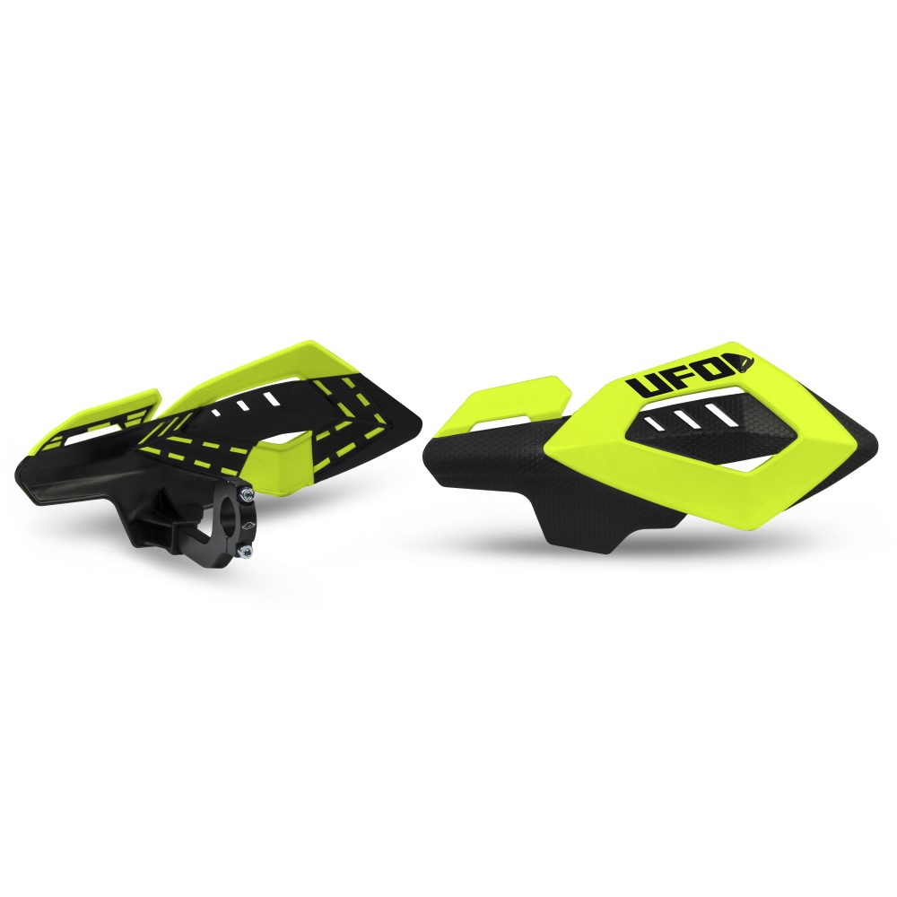 Paire de protège-mains UFO ARCHES universel jaunes fluo