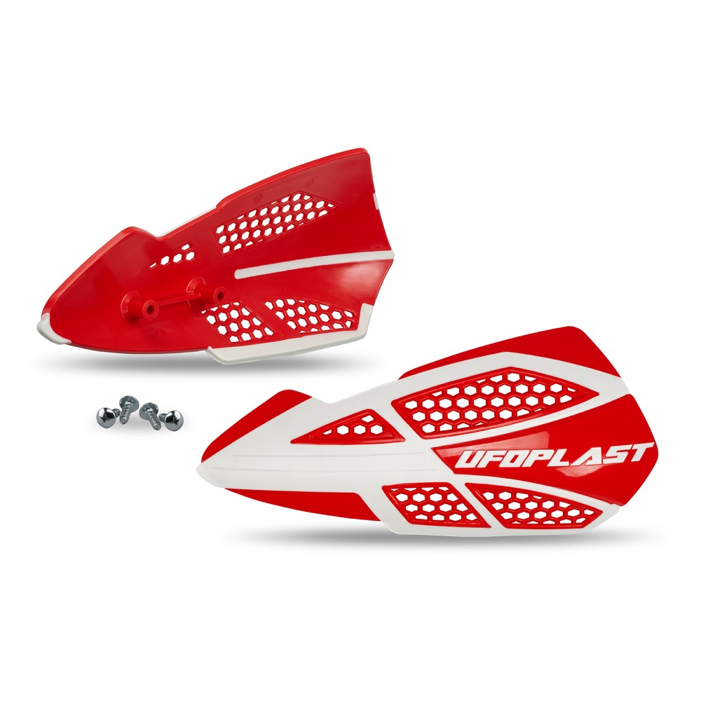 Paire de protège-mains UFO VOYAGER pour fixations de leviers rouges