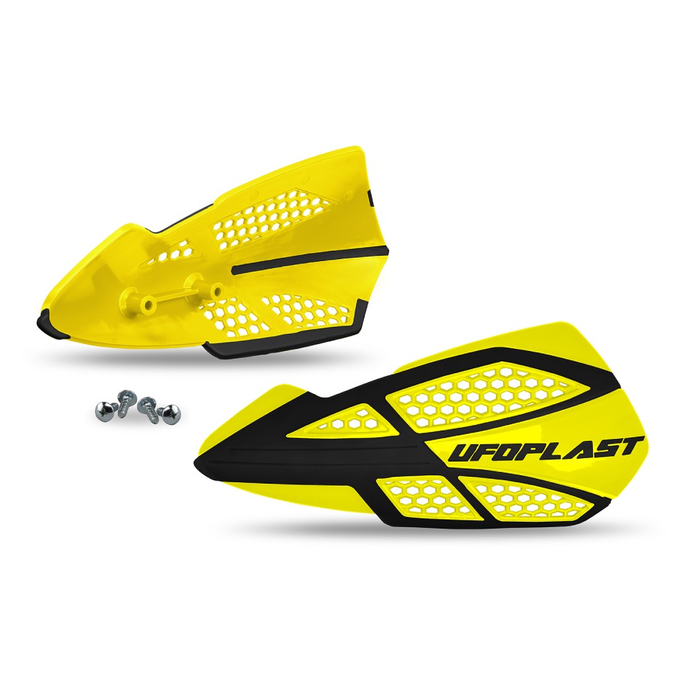 Paire de protège-mains UFO VOYAGER pour fixations de leviers jaunes
