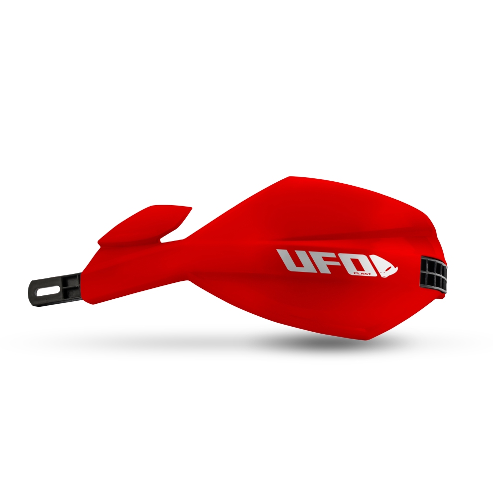 Paire de protège-mains fermés UFO MUGAN pour guidon 28,6 mm rouges