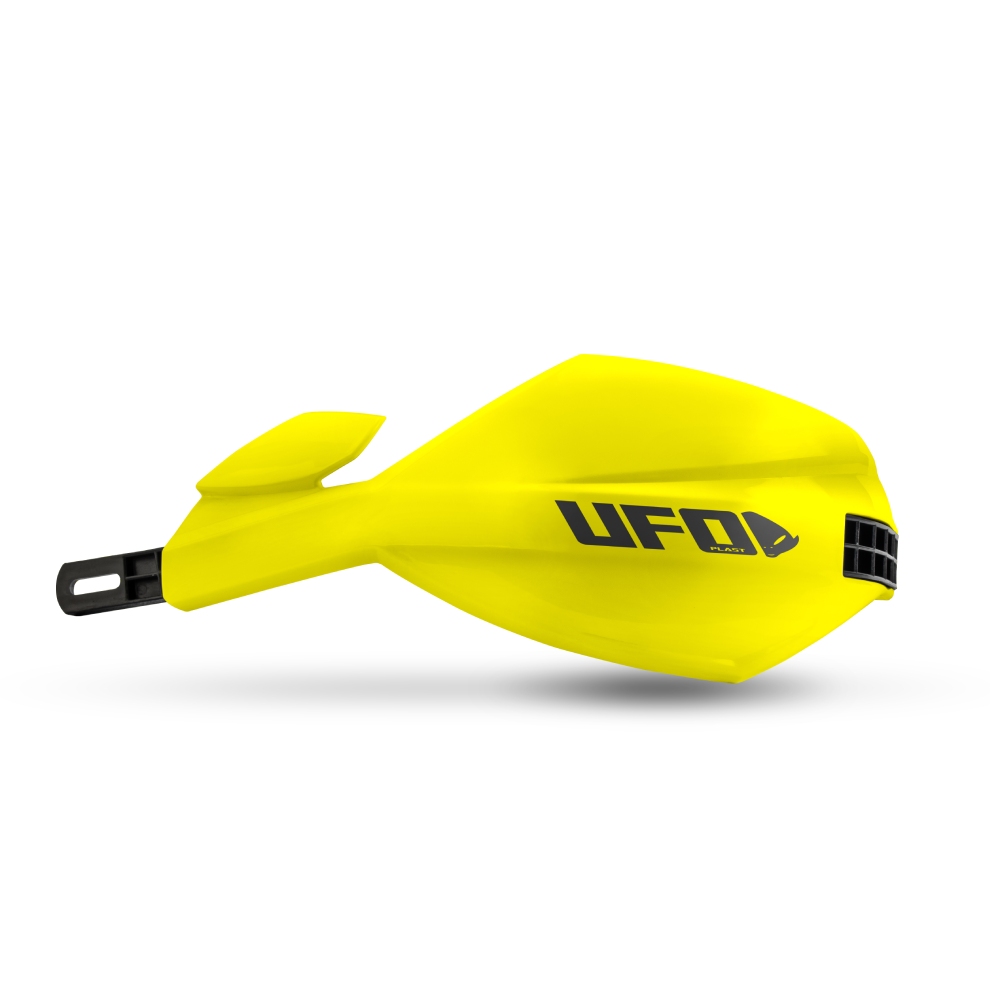 Paire de protège-mains fermés UFO MUGAN pour guidon 28,6 mm jaunes