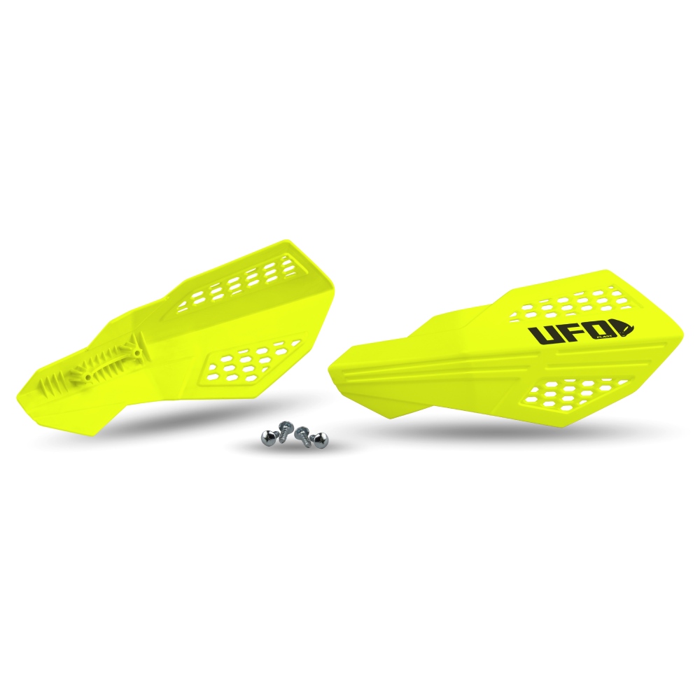 Paire de protège-mains UFO HORUS pour fixations de leviers jaune fluo