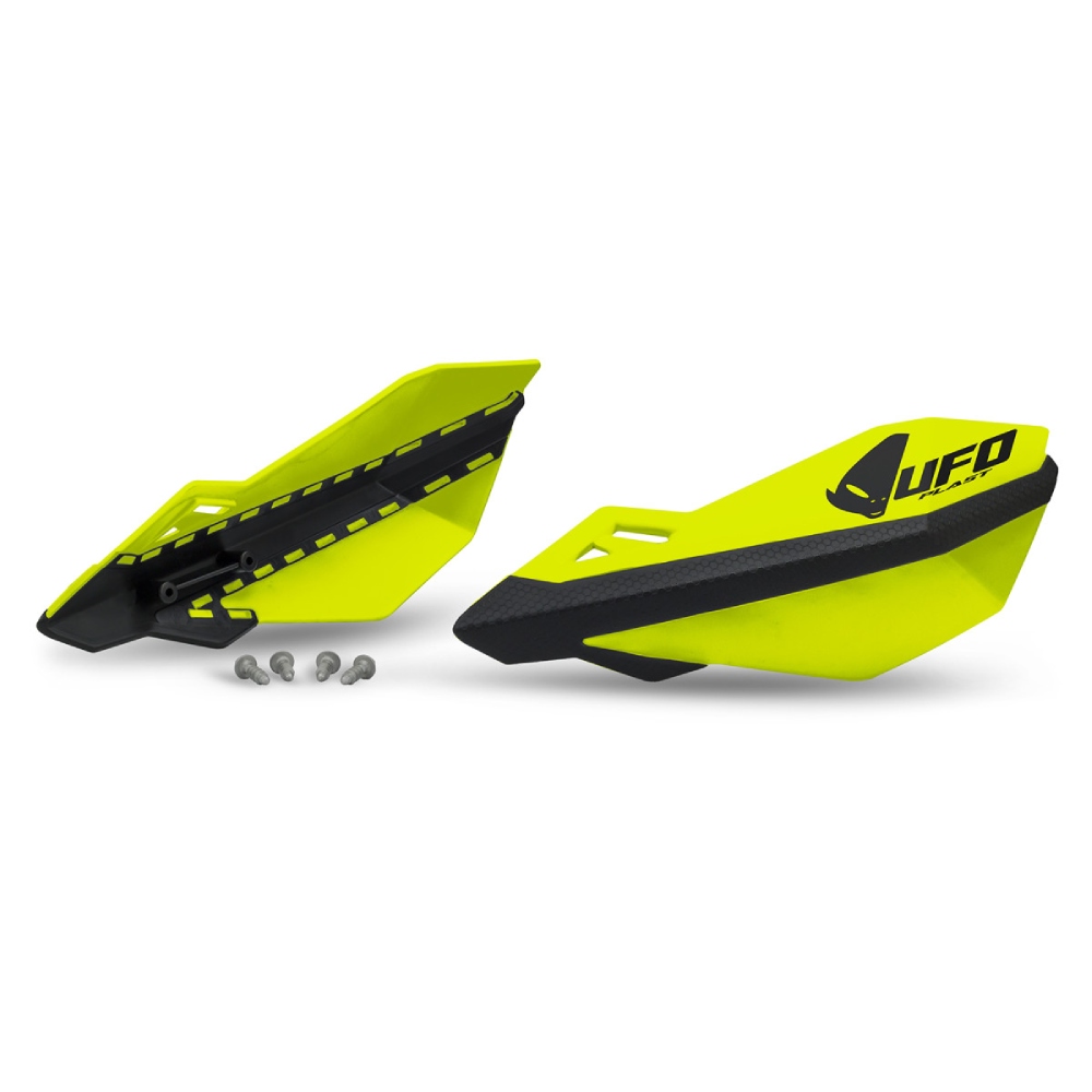 Paire de protège-mains UFO TRAXION pour fixations de leviers jaunes