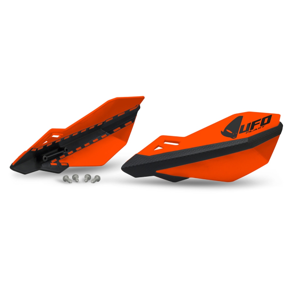 Paire de protège-mains UFO TRAXION pour fixations de leviers orange fluo