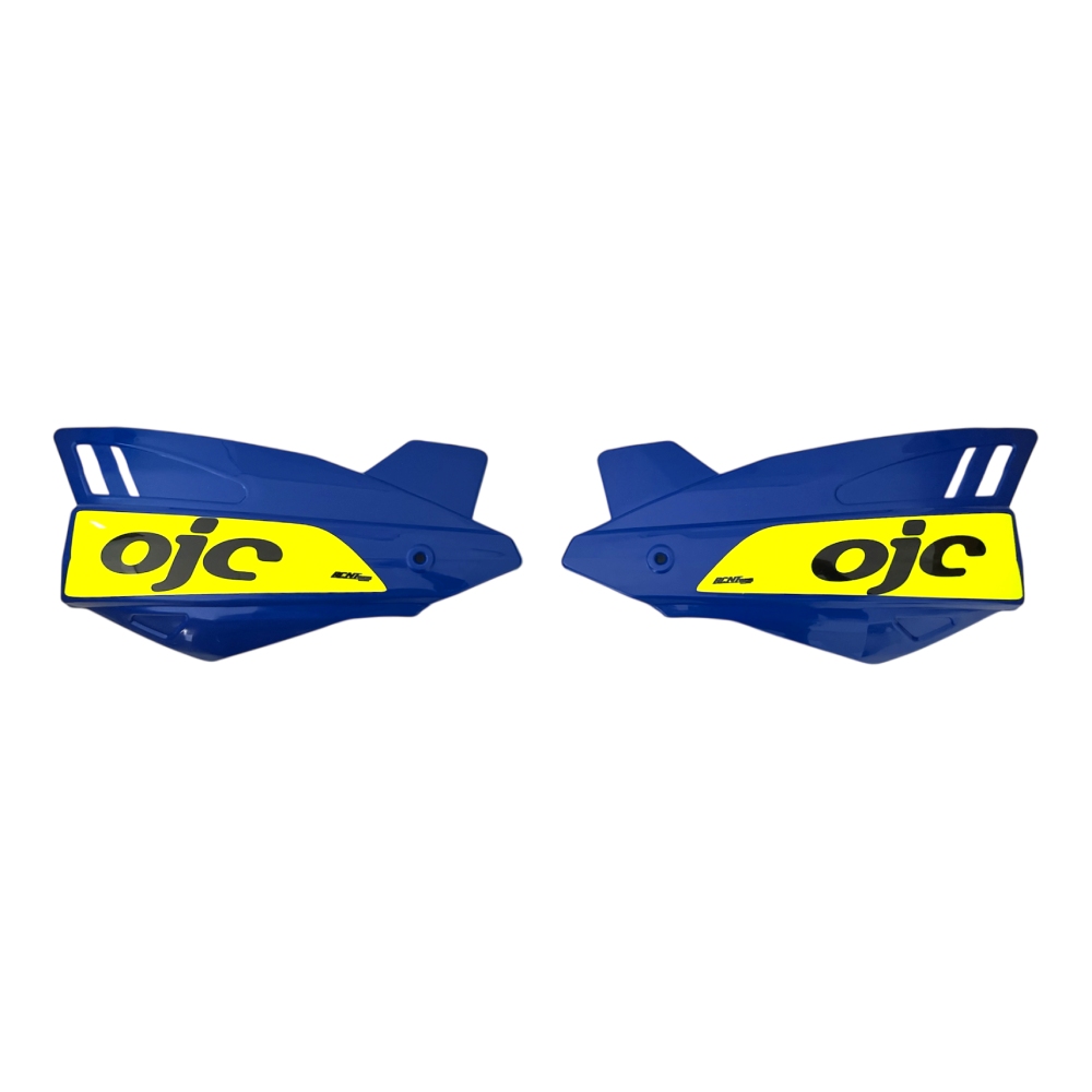 Paire de protège-mains OJC SHARK universel bleu (autocollant jaune fluo)