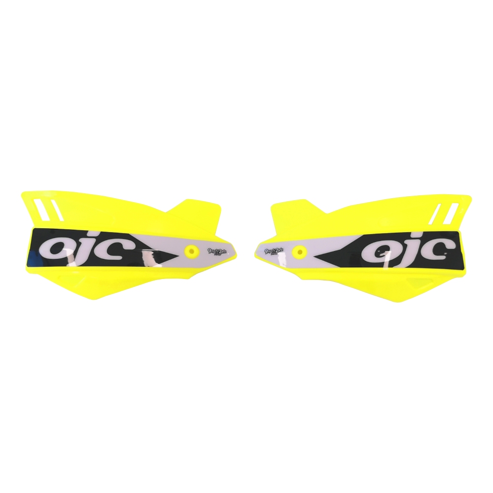 Paire de protège-mains OJC SHARK universel jaunes fluo (autocollant blanc)