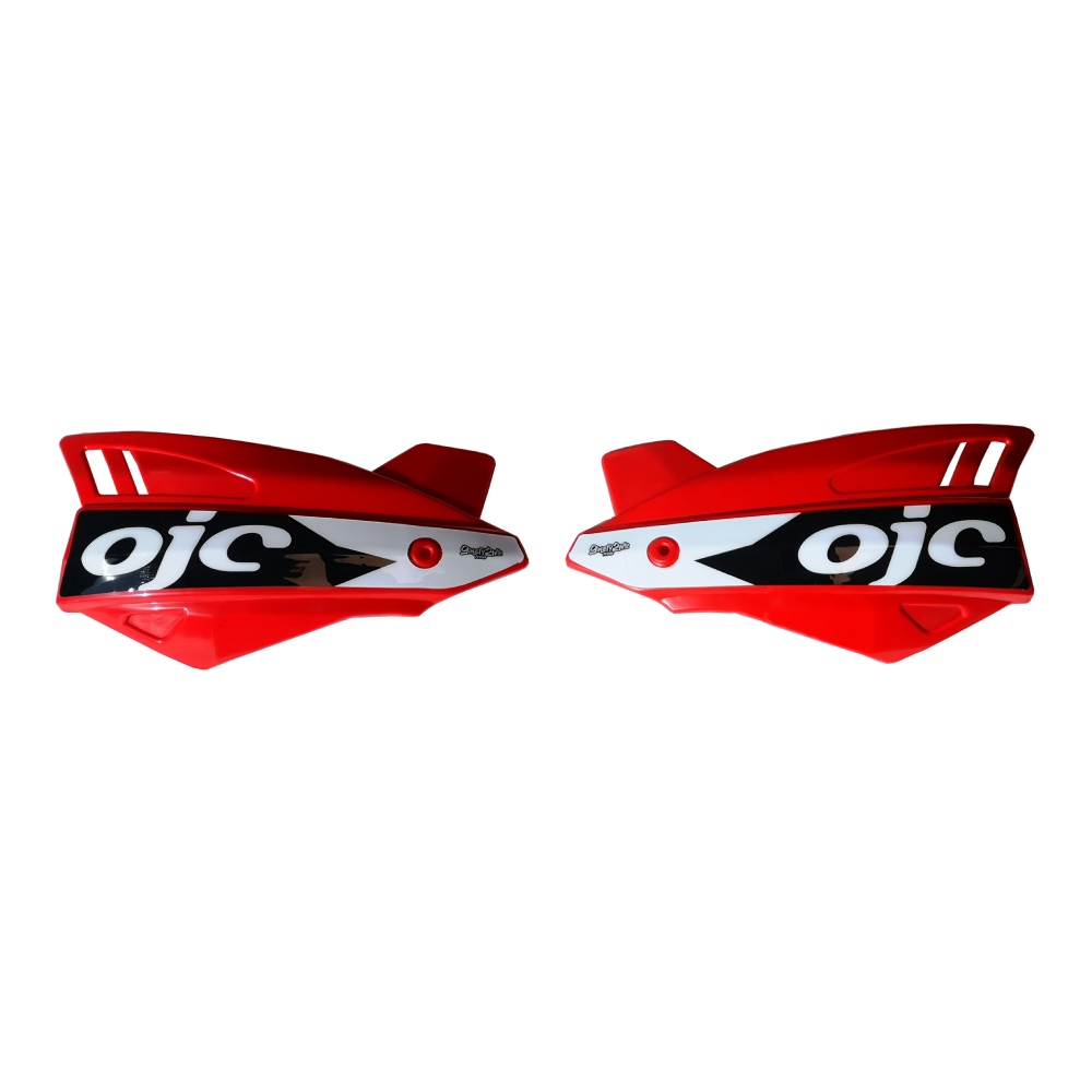Paire de protège-mains OJC SHARK universel rouges