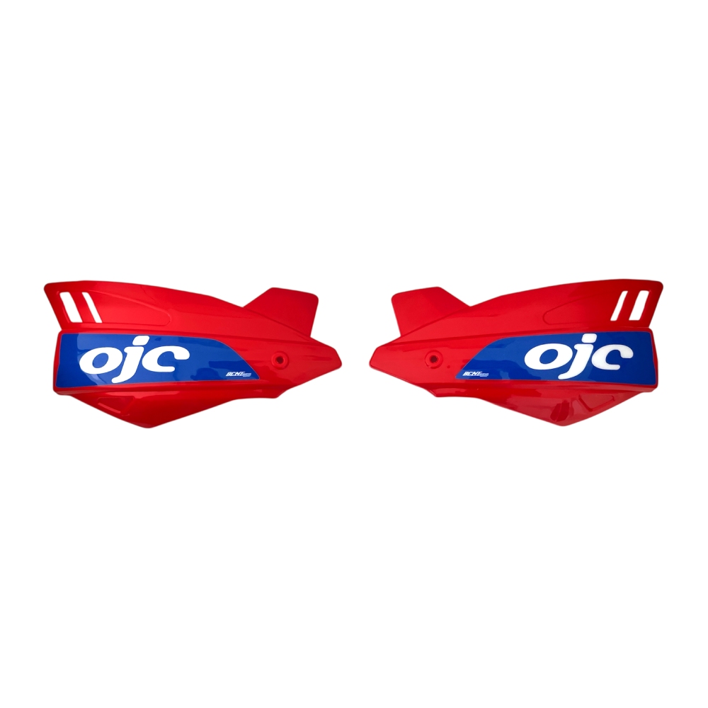 Paire de protège-mains OJC SHARK universel rouges (autocollant bleu)