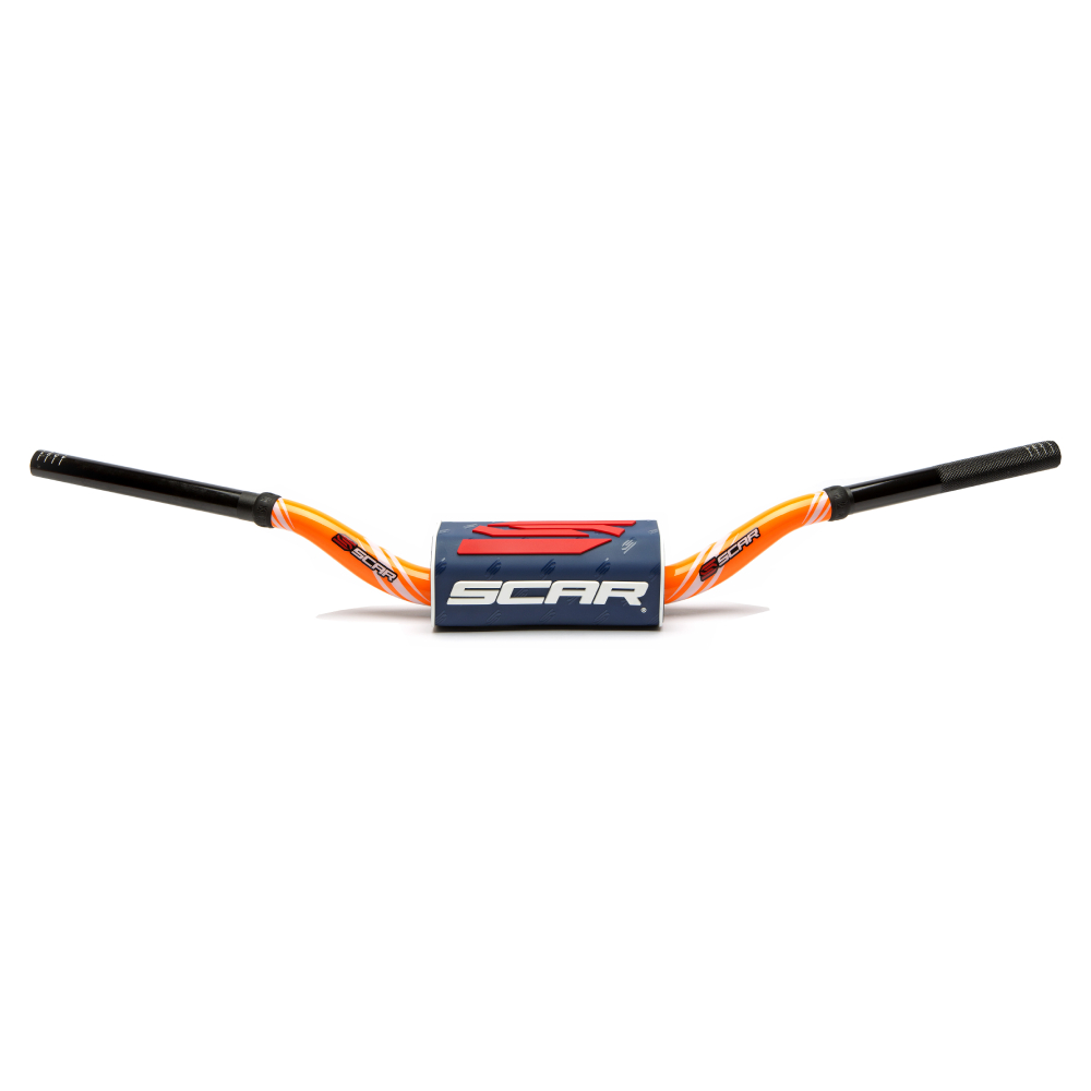 Guidon Scar 28.6 mm O2 Graphic Colour cintrage McGrath KTM orange-bleu